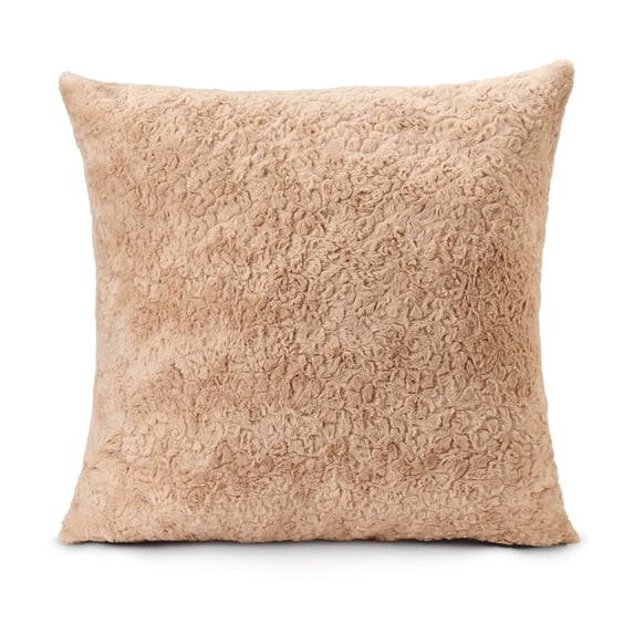 HGTV Curlicue Faux Fur Pillow Nomadic Desert 26 x 26 inches