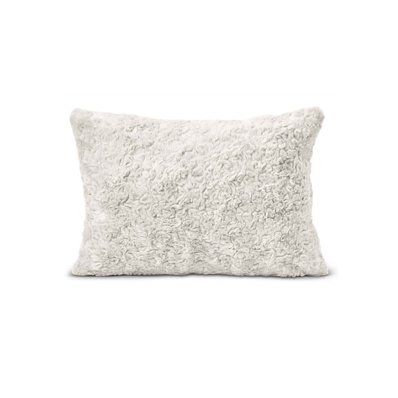 HGTV Curlicue Faux Fur Pillow Snowbound 14 x 20 inches