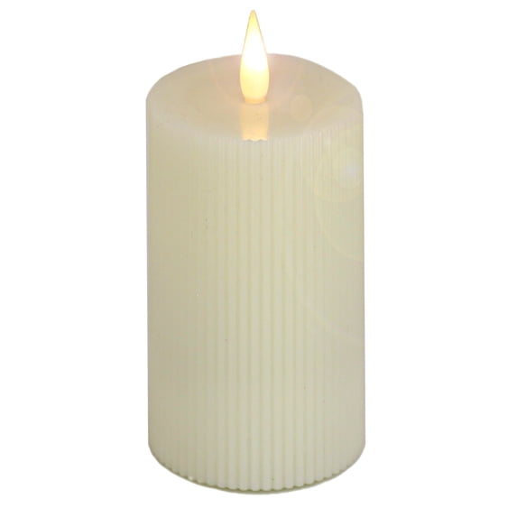 HGTV Home Collection Georgetown Real Motion Flameless Candle With Remote, Ivory with Warm White LED Lights, Battery Powered, 11 in