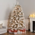 thumbnail image 1 of National Tree Company HGTV Home Collection 7.5 ft Pre-Lit Flocked Bavarian Pine Full Artificial Christmas Tree, 900 Clear Lights, 1,182 Tips, PowerConnect, Includes Stand, Green, 1 of 10