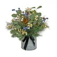 thumbnail image 1 of 17 in. Unlit Swiss Chic Artificial Arrangement with Pinecones, Berries, Bells and Metal Pot Base, 1 of 4