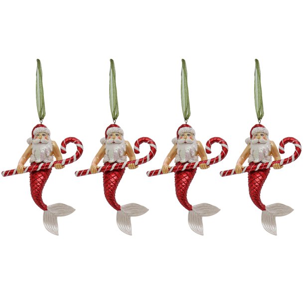 Merman Tree Display HGTV Home Collection by National Tree Company Christmas Ornaments, Red ...