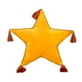 thumbnail image 1 of HGTV Home Collection by National Tree Company Christmas Pillow, Yellow, Star Shape, Red Multicolor Tassels, 16 Inch, 1 of 4