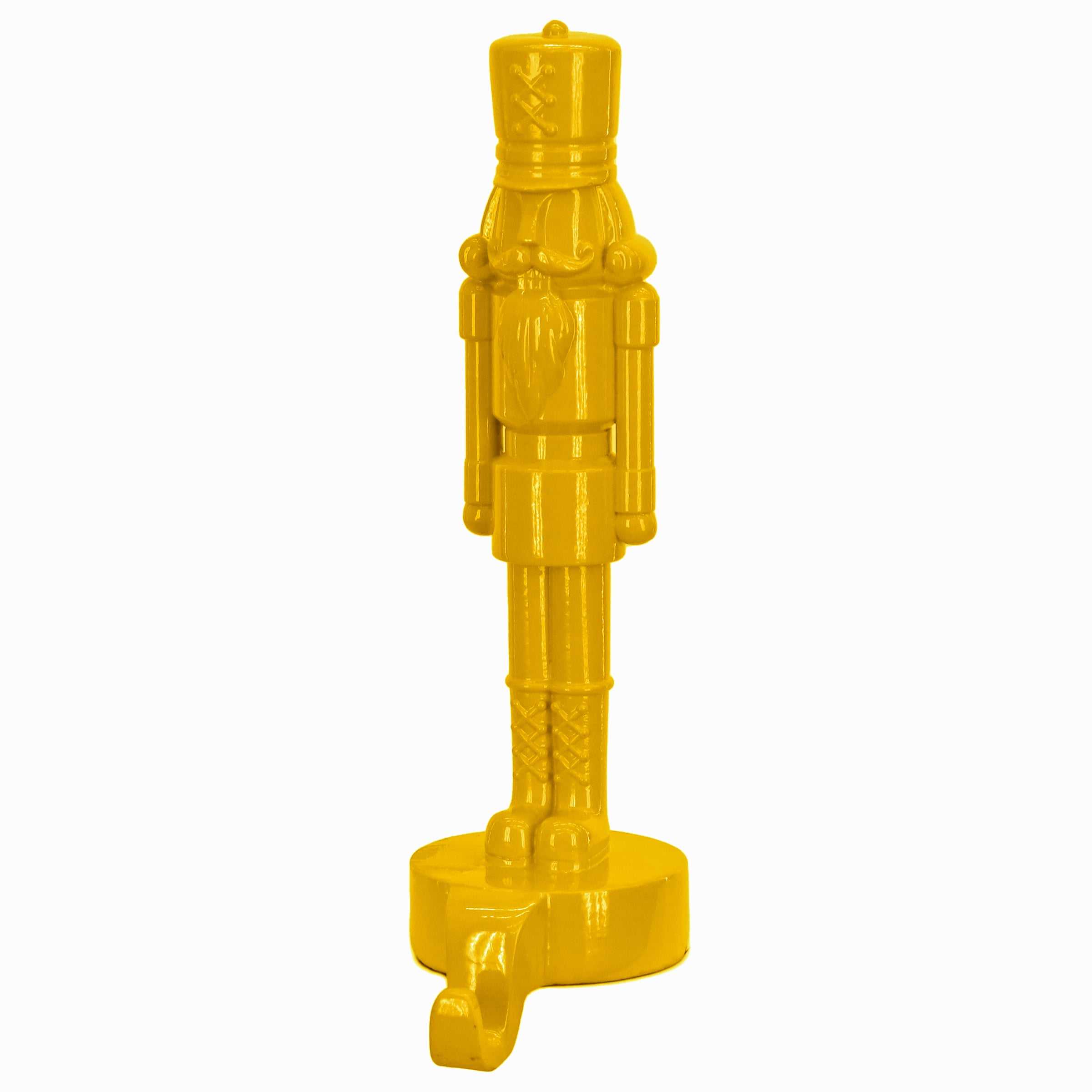 10" Yellow Resin Nutcracker Stocking Holder