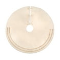 thumbnail image 1 of HGTV Home Collection by National Tree Company Christmas Tree Skirt, Cream,  Fringe Detail, Split Seam, String Ties, 52 Inch, 1 of 5