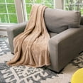 thumbnail image 1 of HGTV Super Luxe Faux Fur Throw Blanket Nomadic Desert 50 x 70 inches, 1 of 4