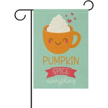 HGUAN Pumpkin Spice Cup Everything Large Garden Flag Vertical Polyester Double-Sided Printed Home Yard Holiday Decor
