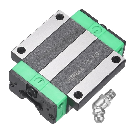 HGW20CC Linear Slider Block, Linear Slider Bearing Carriage Block with Grease Fitting for Guideway Rail CNC Machine Parts 3D Printer, Black