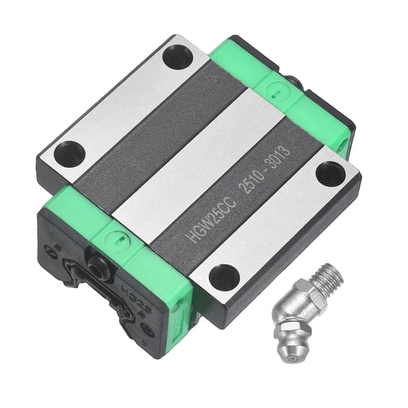 HGW25CC Linear Slider Block, Linear Slider Bearing Carriage Block with Grease Fitting for Guideway Rail CNC Machine Parts 3D Printer, Black