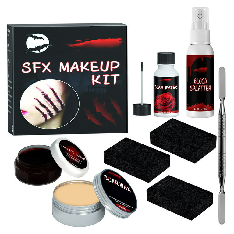 HGWXX7 Professionals Special Effects Makeup Kit Crusted Coagulated Gel  Scary Makeup Wound Sculpting Scar Wax Painted Dress Up Set With Tools 110ml