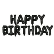 HGWXX7 Self Inflating Happy Birthday Balloons Banner Bunting 16 inch Letters Foil Festival Celebration Black