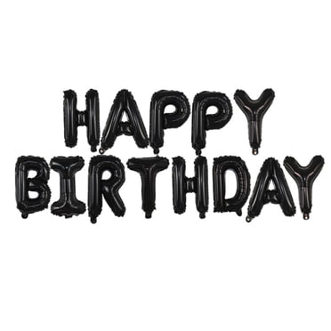 Happy Birthday Self Inflating Foil Balloons – Lettering Banner With Ribbon, US Stock
