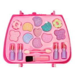 Hollyhi 56 Pcs Real Kids Makeup Kit for Girls, Washable Pretend Play Makeup Toy Set with Cosmetic Case for Girl, Toddler Make Up Toys Birthday for