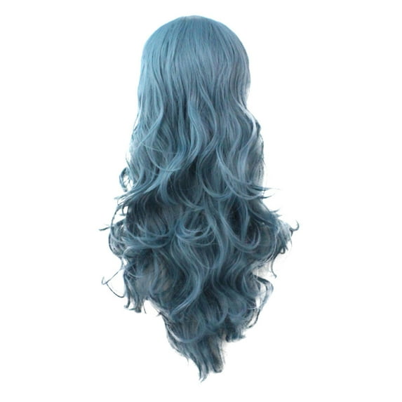 HGWXX7 wigs for women human hair Brazilian Party Fashion Wigs Dark Blue Women Long Wavy Wig Curly Synthetic wig