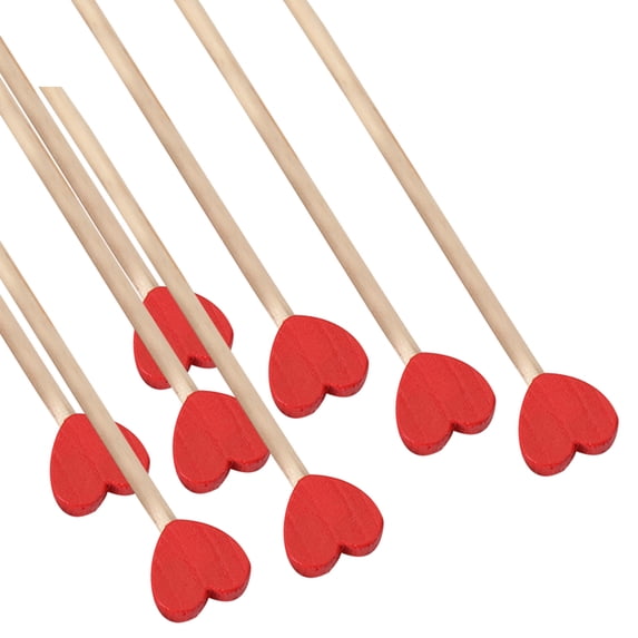 HGYCPP 100Pcs Disposable Wooden Heart Stir Bar Long Handle Coffee Mixing Stirring Stick
