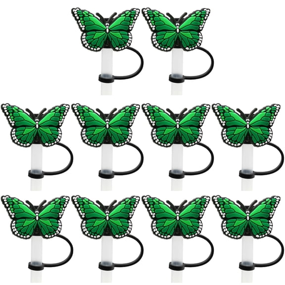 HGYCPP 10Pcs Straws Toppers Drinking Straw Butterfly Pattern Straw Cover Caps Party