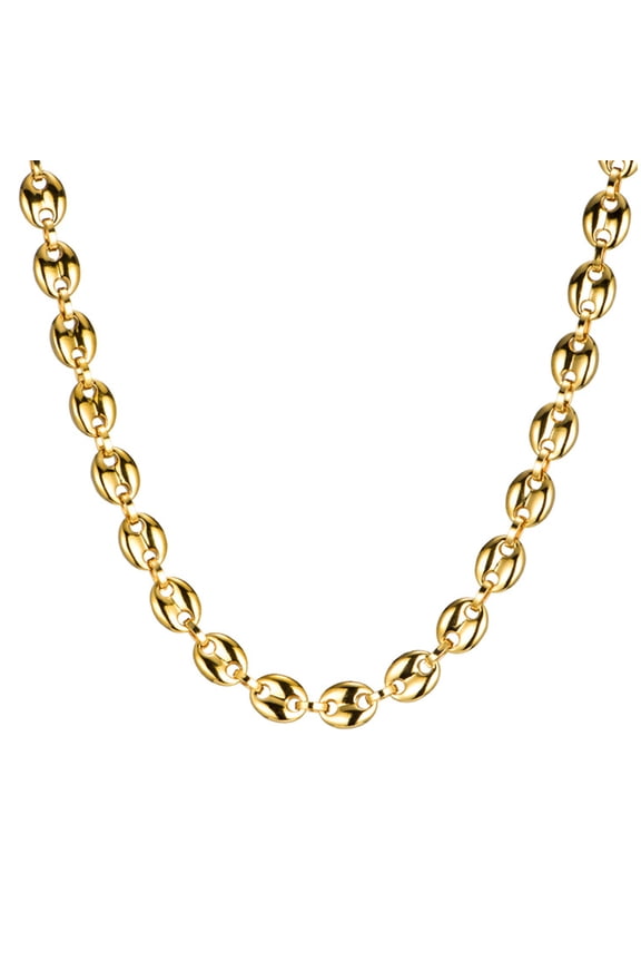 11mm Coffee Beans Chains Bracelets Stainless Steel Necklaces for Men Women Hiphop Statement Charm Jewelry Gifts