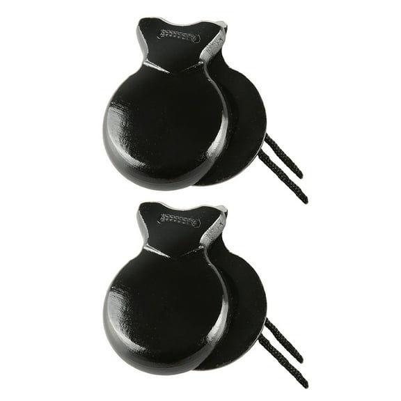 HGYCPP 2 Pcs Wood Spanish Castanets Flamenco Dance Castanets with String Hand Clappers Children Percussion Musical Instrument