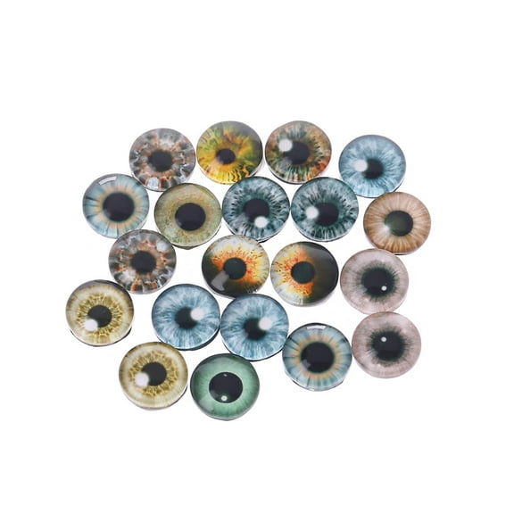 HGYCPP 20Pcs Glass Doll Eyes Animal DIY Crafts Eyeballs For Dinosaur Eye Accessories Jewelry Making Handmade 8mm/12mm/18mm