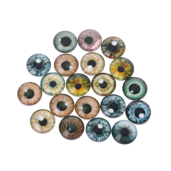 HGYCPP 20Pcs Glass Doll Eyes Animal DIY Crafts Eyeballs For Dinosaur Eye Accessories Jewelry Making Handmade 8mm/12mm/18mm