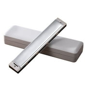 HGYCPP 24-Hole Tremolo Harmonica Performance Competition Mouth Organ with Hard for Case, for Key of C for Beginners & Adults