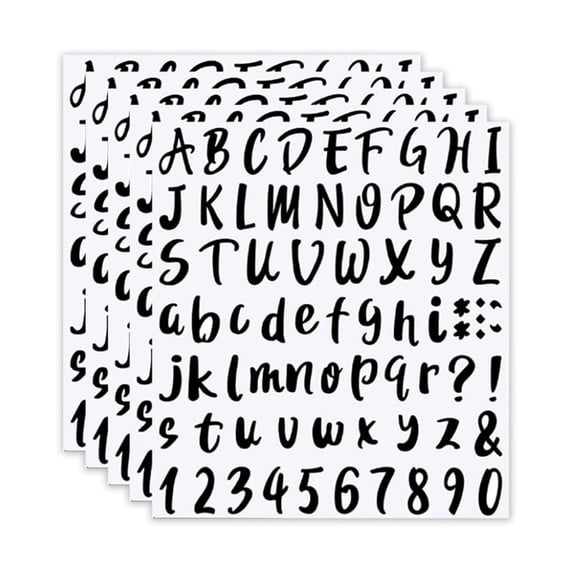 HGYCPP 5 Sheets Self Adhesive Craft Stickers Letters Number Stickers Home Art Product