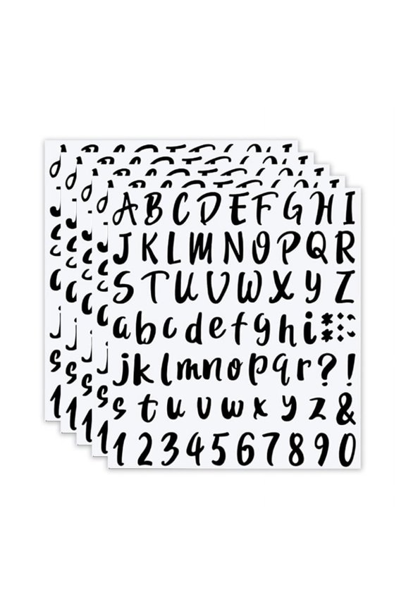 5 Sheets Self Adhesive Craft Stickers Letters Number Stickers Home Art Product