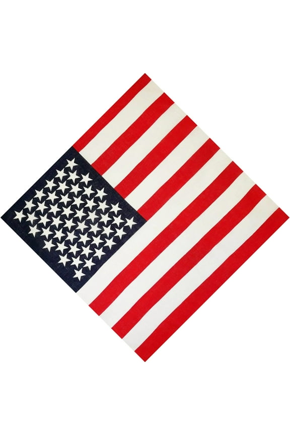 50x50CM Unisex Cotton Sport Pocket Square Scarf American Flag Stripes Star Print Headband Bandana Hip-Hop Wristband Hair Wrap