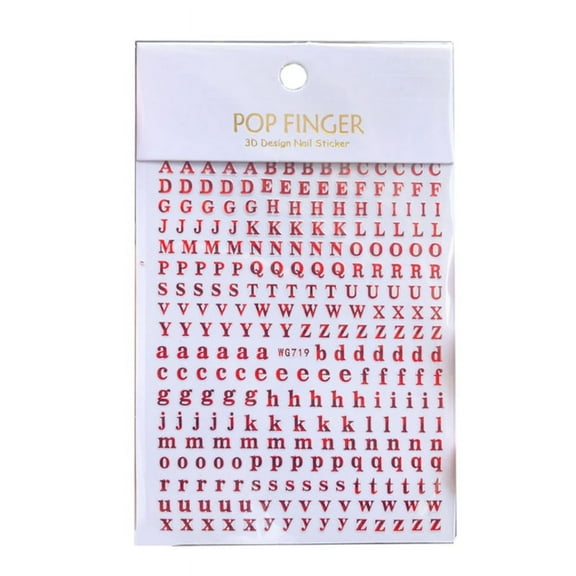 HGYCPP Alphabet Nail Stickers Uppercase Letter Lower Case Letter Stickers Self-Adhesive 26 Letters DIY Decorations (Multicolor)