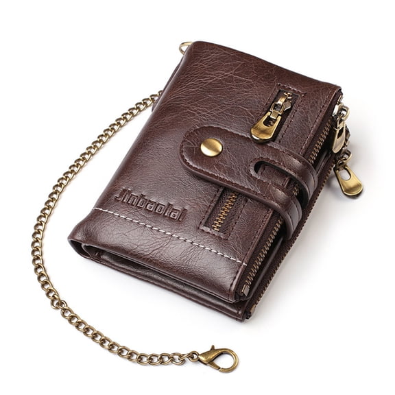 HGYCPP Chain Wallets for Men Bifold Wallet Purse Credit Card with Coin Pocket