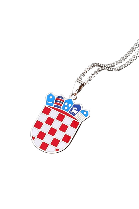 Croatian Map Pendant Necklace Stylish Clavicle Chain Jewelry for Men and Women