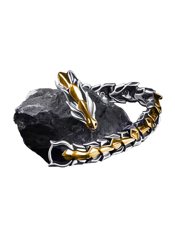 Curb Chain Bracelet Chunky Dragon Link Chain Bracelet for Fathers Day Heavy Cool