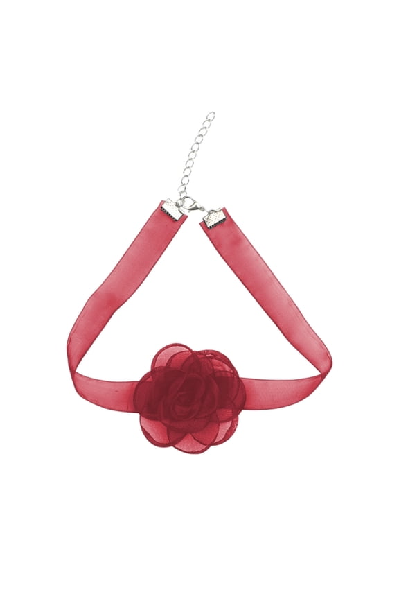 Fabric Flower Necklaces Lace Choker Wedding Jewelry Gift for Women Bride Wedding