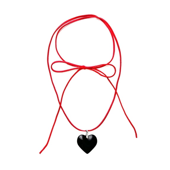 HGYCPP Heart Necklace Adjustable Knot Choker Chain Adjustable Neckchain Fashion Minimalist Jewelry Neck Accessory Gift