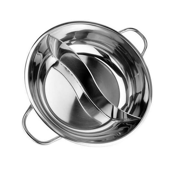 HGYCPP Hot Pots with Divider Shabu Shabu Hot Pots Food-Grade Stainless Steel Chinese Dual Sided Pots Set for Induction Cooktops