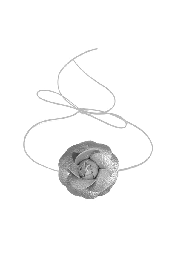 Liquid Metal Flower Choker Necklace Long Lace Collar Choker Neck Chain Jewelry