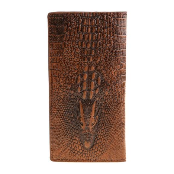 HGYCPP Men's 3D Alligator Wallet Bifold ID Card Holder Purse Case Long Clutch Billfold
