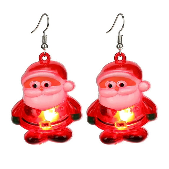 HGYCPP Novelty Christmas Earrings Party Jewelry LED Light Up Flashing Bulb Dangling