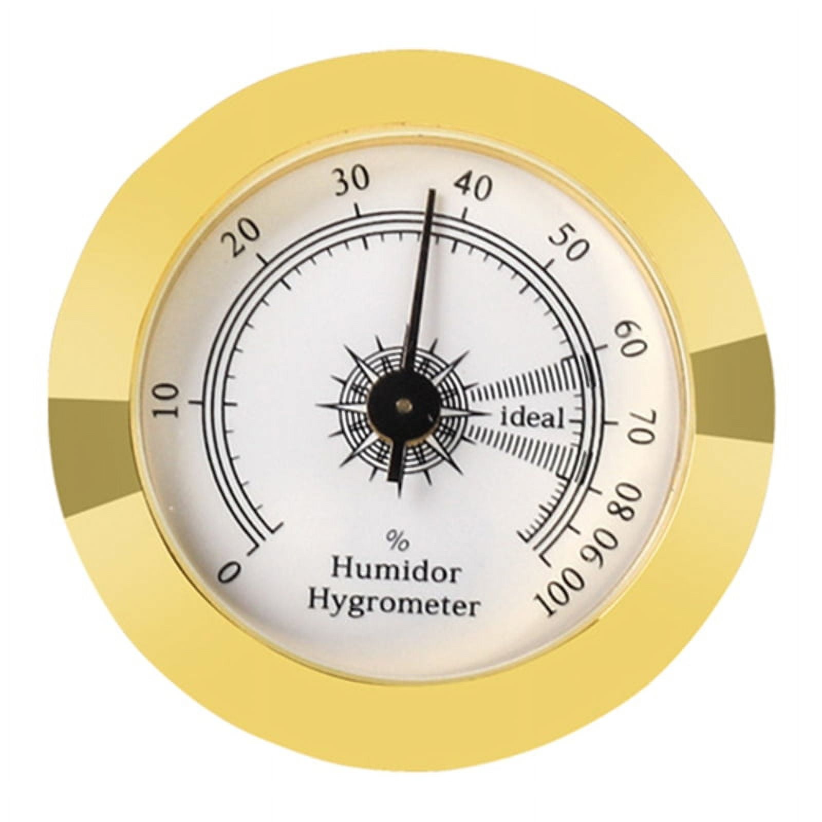 HGYCPP Round Analog Hygrometer for Cigar Humidor Guitar Cabinets Box 50mm  Diameter Gold 