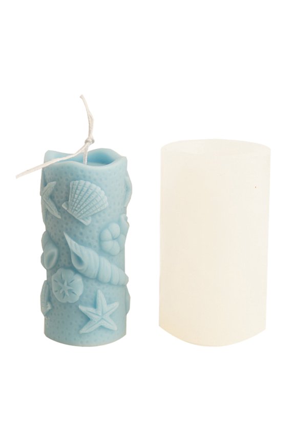Seashell Candle Silicone Molds Resin Home-Decor Starfish Cylinder Candle Moulds