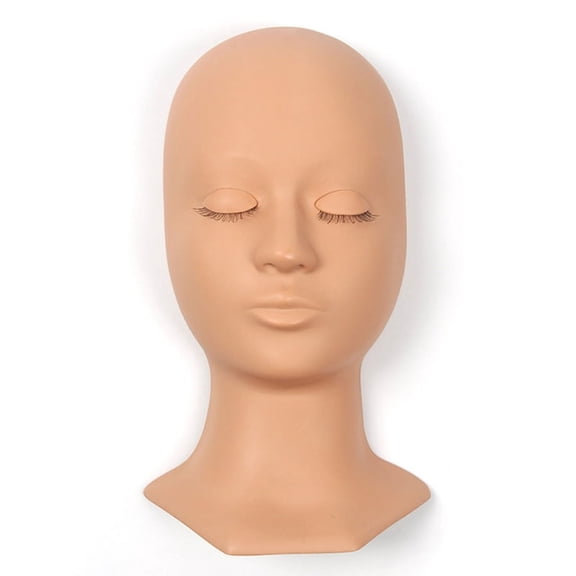 HGYCPP Silicone Training Mannequin Head Removable Eyelids for Grafting Eyelash Extension Beginner Makeup Practice Dummy Model