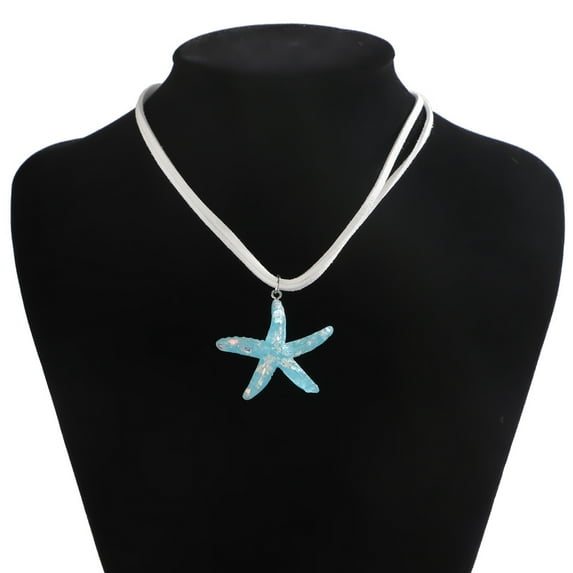 HGYCPP Simple Large Starfish Pendant Necklace Clavicle Chain White Rope Collar Necklace