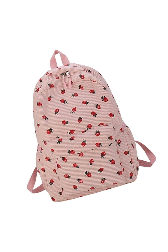 Strawberry Backpack Student School Backpack Laptop Backpack for Woman Teens