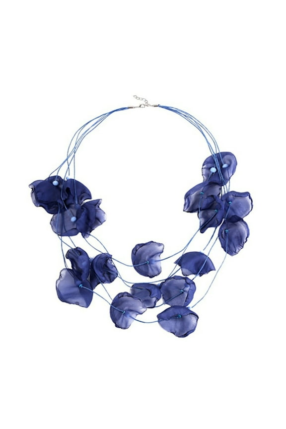 Summer Beach Necklace Multilayer Exaggerated Flower Petal Pendant Necklace Choker Clavicle Chain Holiday Gifts Jewelry