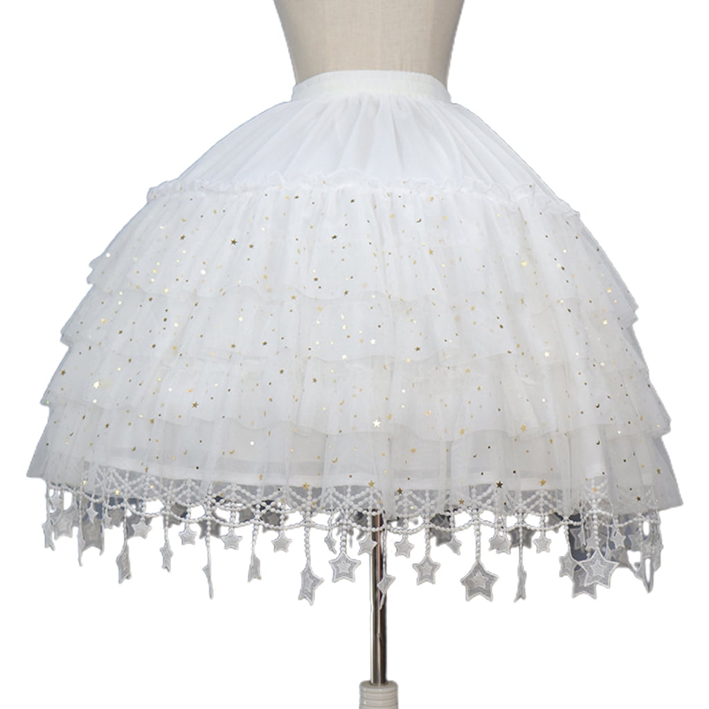 HGYCPP Underskirt Petticoat Short Length Bridal Dress Vintage Ball Gown  Slip with Hoops - Walmart.com