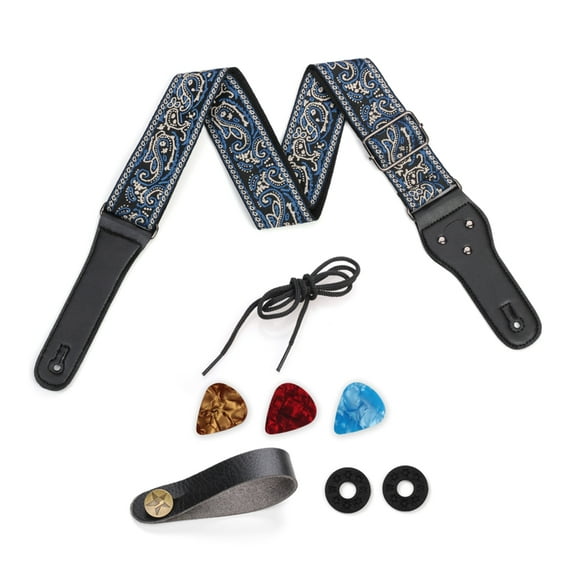 HGYCPP Vintage Embroidered Guitar Straps Universal Guitar Strap Adjustable Nylon Shoulder Strap Belt Guitar Accessories