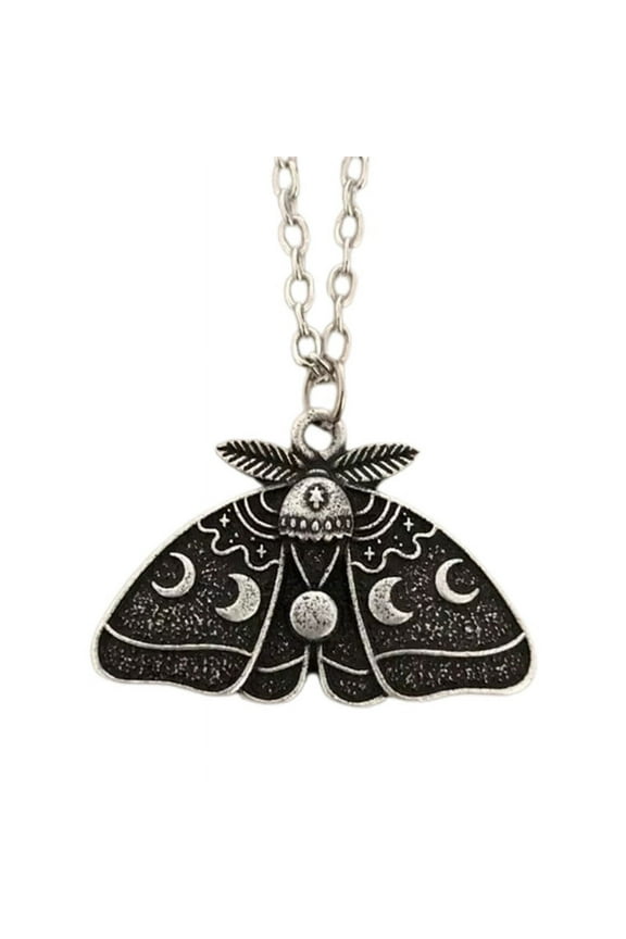 Vintage Moth Necklace Metal Star Moon Pendant Necklace Creative Jewelry Gifts
