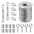 thumbnail image 1 of HGYCPP Wire Fence Roll Kit PVC Coated Cable Rope 304 Stainless Steel Turnbuckle 19 Pcs, 1 of 7