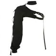 thumbnail image 1 of HGYCPP Women Sexy One Shoulder Reflective Crop Tops Choker Adjustable Buckle Long Sleeve Cover Up Irregular Cutout T-Shirt Rave Party Shrugs, 1 of 19