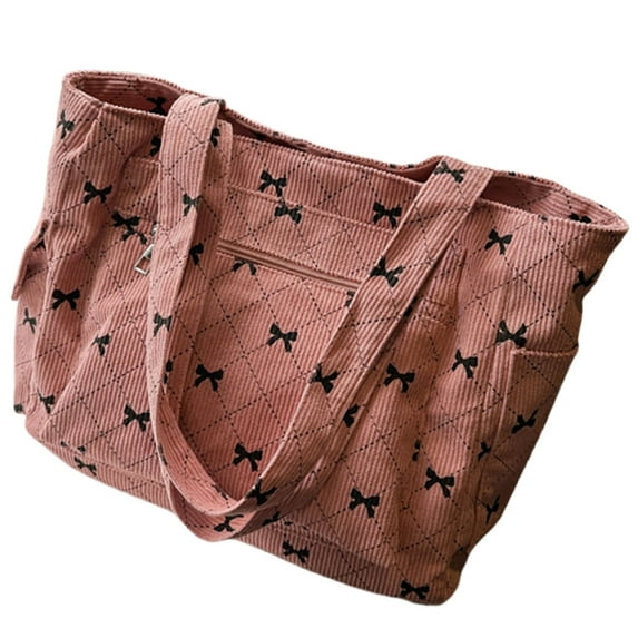HGYCPP Women's Corduroy Purse for Travel Shopping Bag Large Capacity Shoulder Handbag